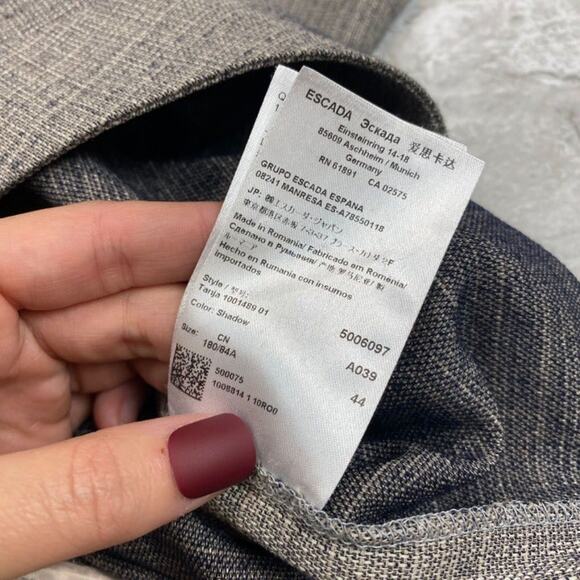 Escada Women's Grey Virgin Wool Dress Pants Size 40 / US 10 - Picture 11 of 11